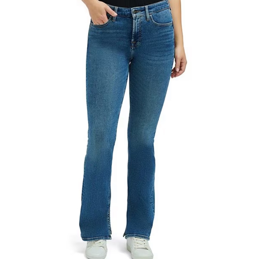 JEN7 by 7 for All Mankind Mid Rise Slim Bootcut Leg Stretch Denim Jeans
